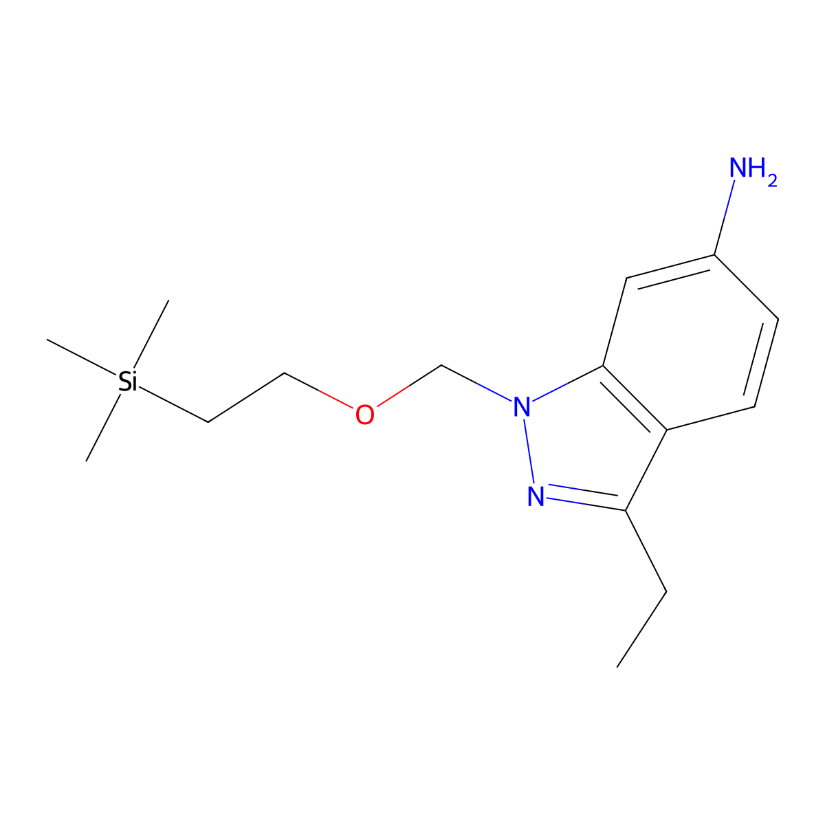 3-Ethyl-1-((2-(trimethylsilyl)ethoxy)methyl)-1H-indazol-6-amine molecular structure, CAS 1214900-20-5