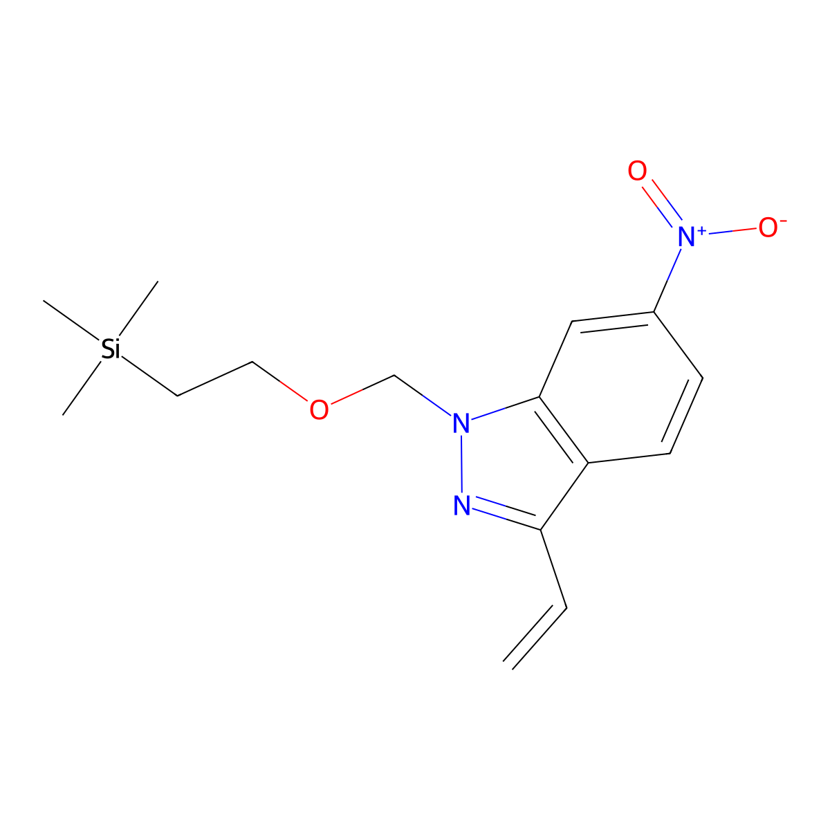 1H-Indazole, 3-ethenyl-6-nitro-1-[[2-(trimethylsilyl)ethoxy]methyl]- molecular structure, CAS 1214900-21-6