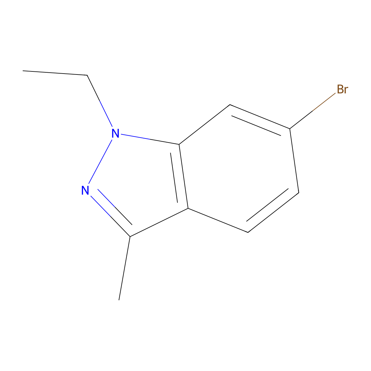 6-Bromo-1-ethyl-3-methyl-1H-indazole molecular structure, CAS 1214900-39-6