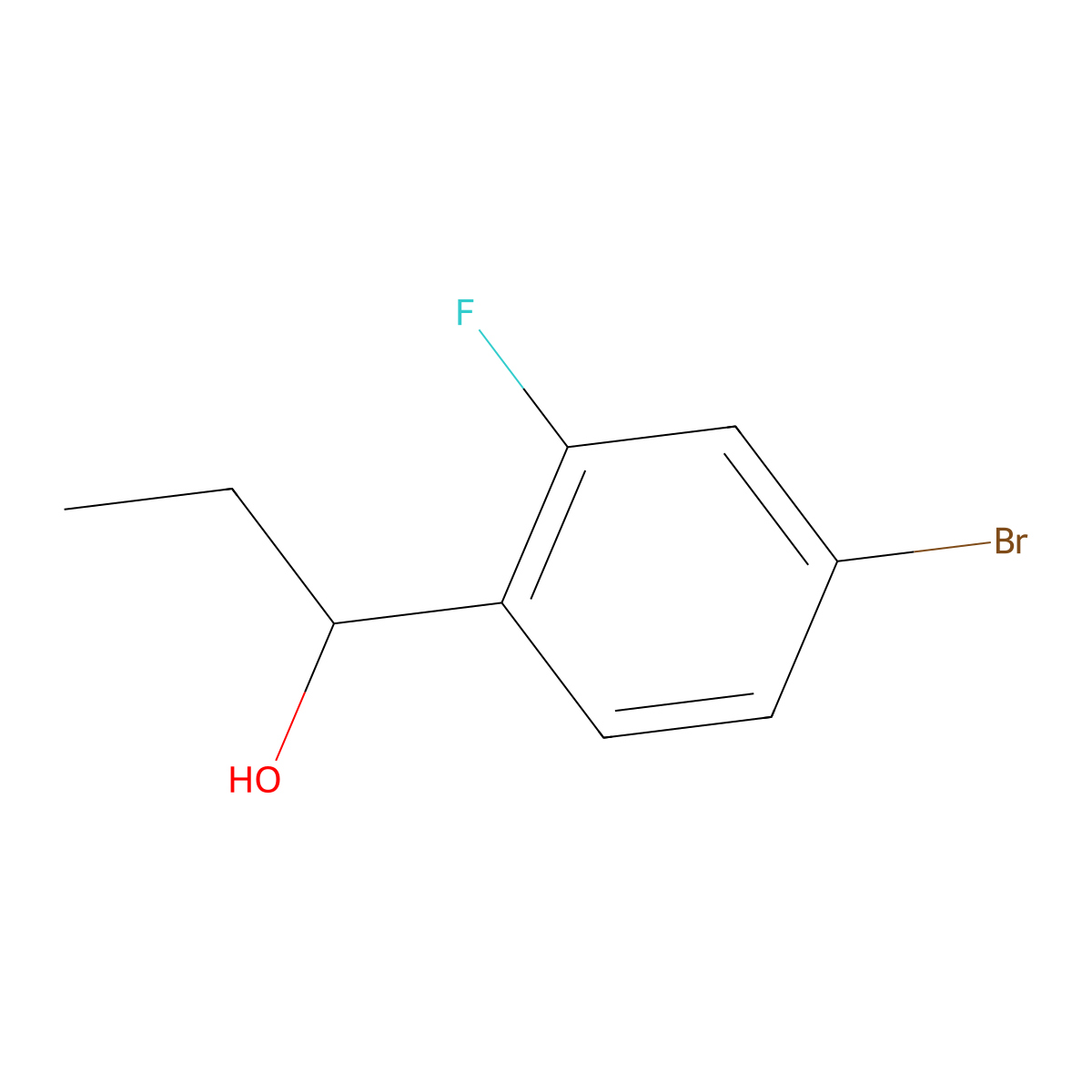 1-(4-Bromo-2-fluorophenyl)propan-1-ol molecular structure, CAS 1214900-59-0