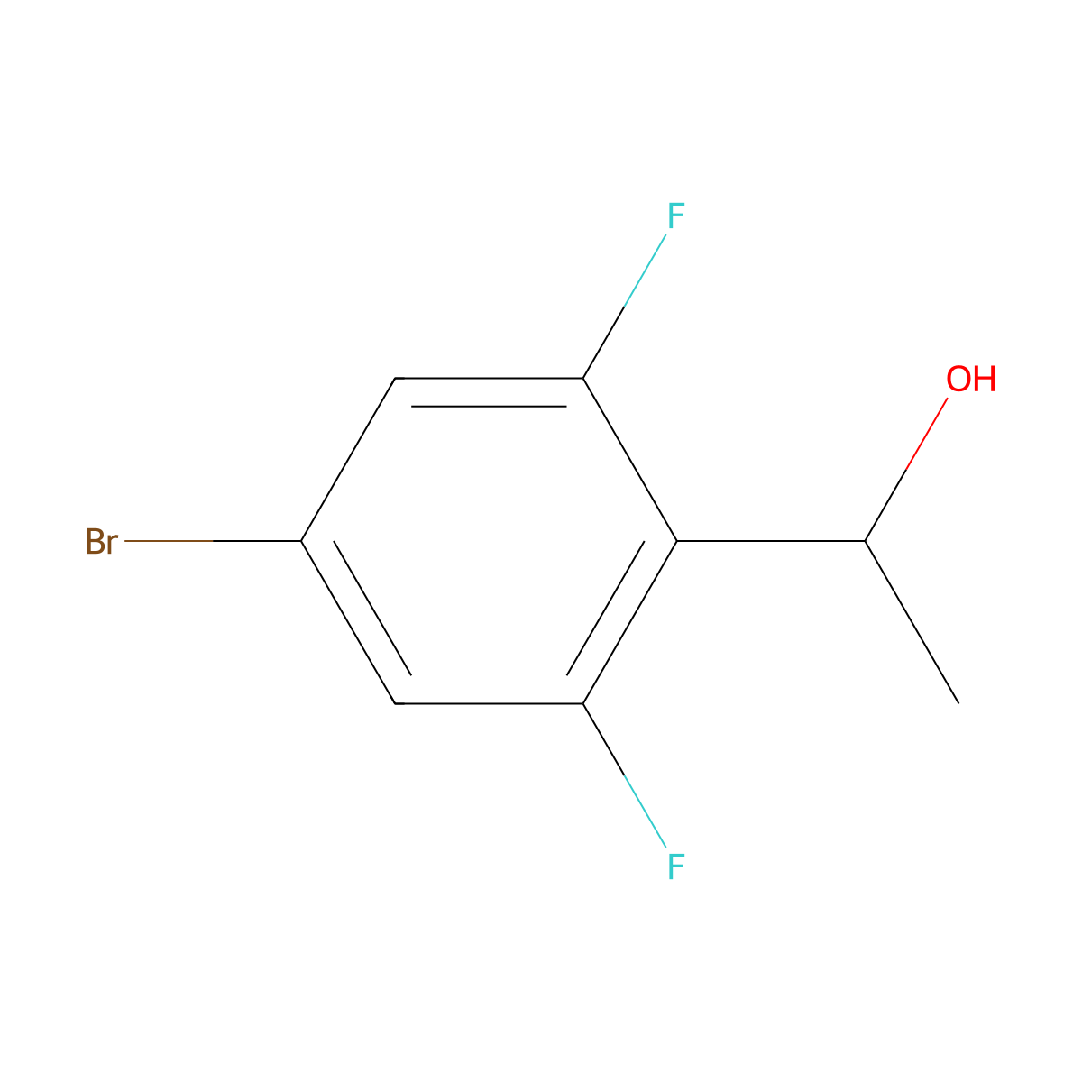 1-(4-Bromo-2,6-difluorophenyl)ethanol molecular structure, CAS 1214900-62-5