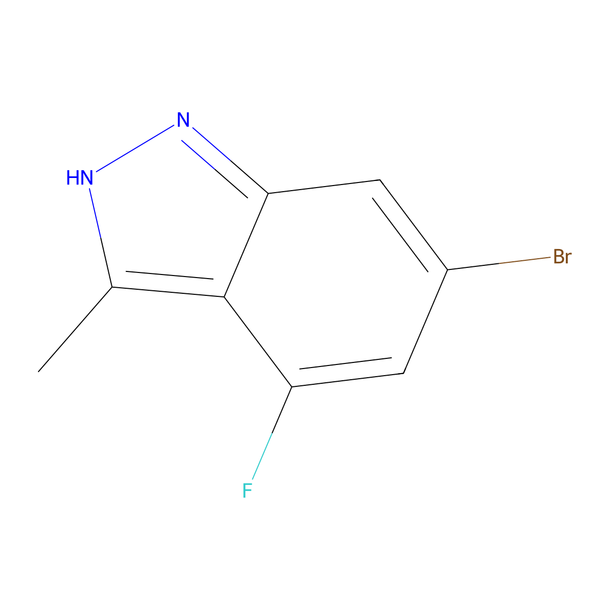 6-Bromo-4-fluoro-3-methyl-1H-indazole molecular structure, CAS 1214900-63-6