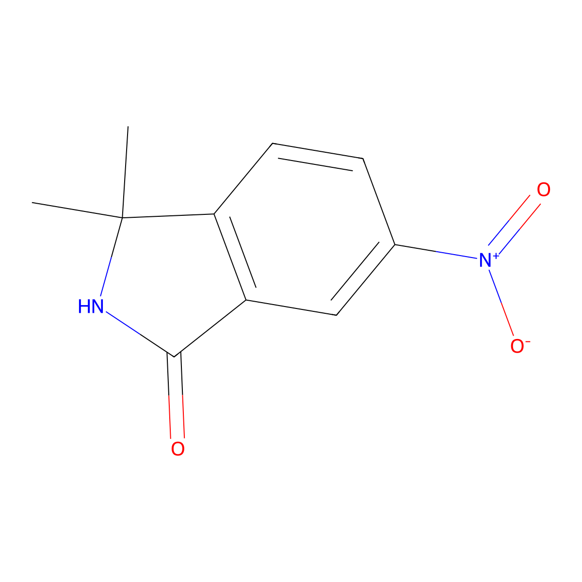3,3-dimethyl-6-nitro-2,3-dihydro-1H-isoindol-1-one molecular structure, CAS 1214900-72-7