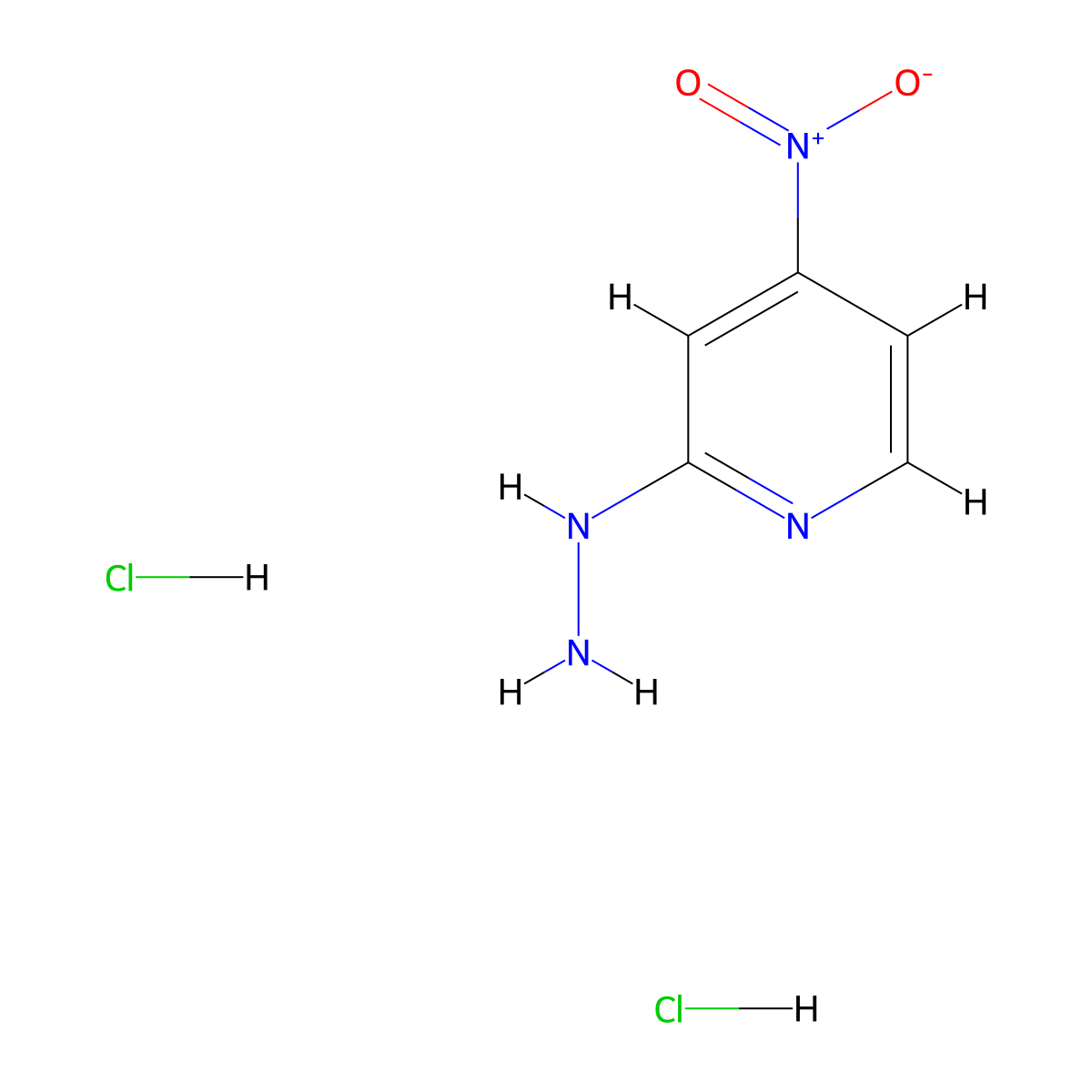 2-Hydrazinyl-4-nitropyridine dihydrochloride molecular structure, CAS 1214900-89-6