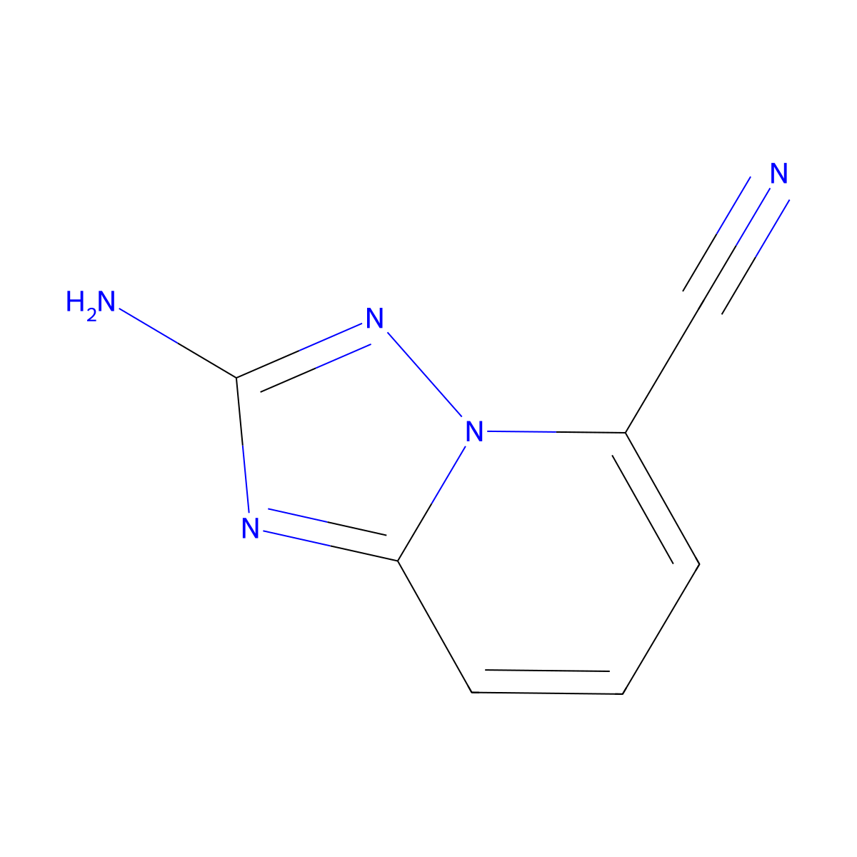 2-Amino-[1,2,4]triazolo[1,5-a]pyridine-5-carbonitrile molecular structure, CAS 1214901-25-3