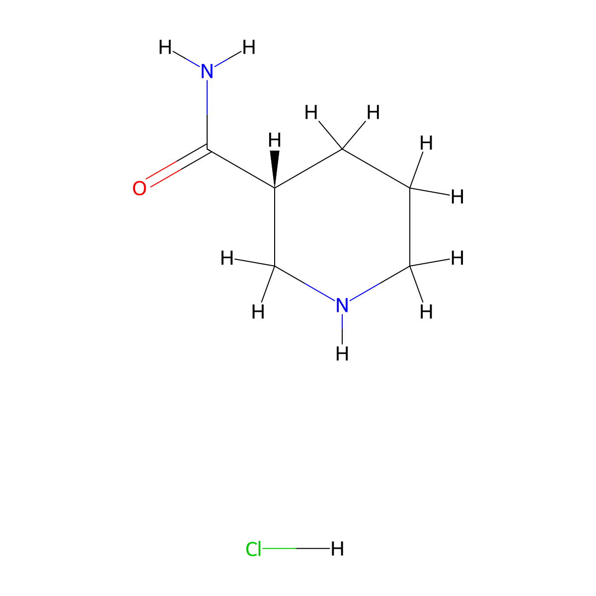 (3R)-piperidine-3-carboxamide hydrochloride molecular structure, CAS 1214903-21-5