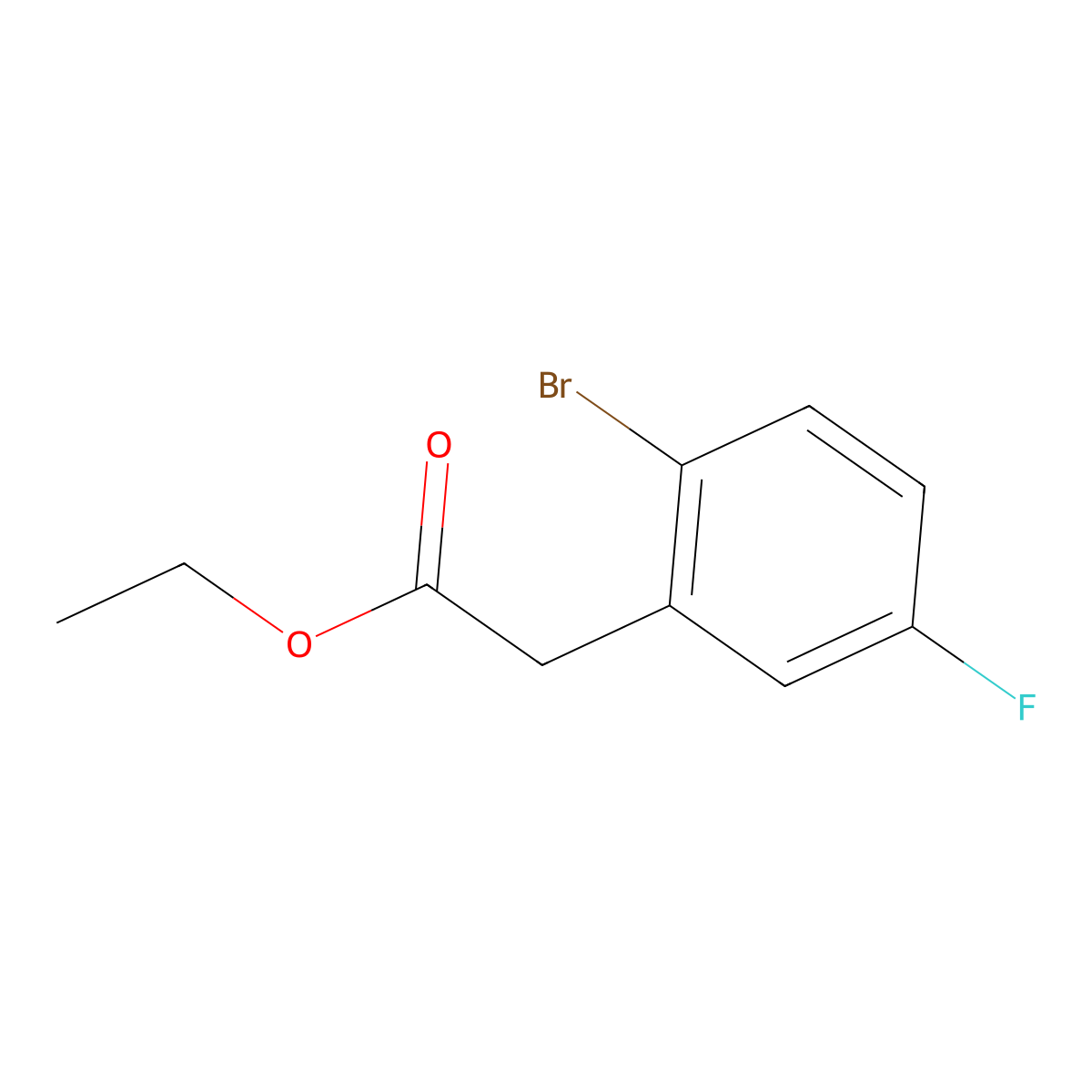 Ethyl 2-(2-bromo-5-fluorophenyl)acetate molecular structure, CAS 1214910-61-8