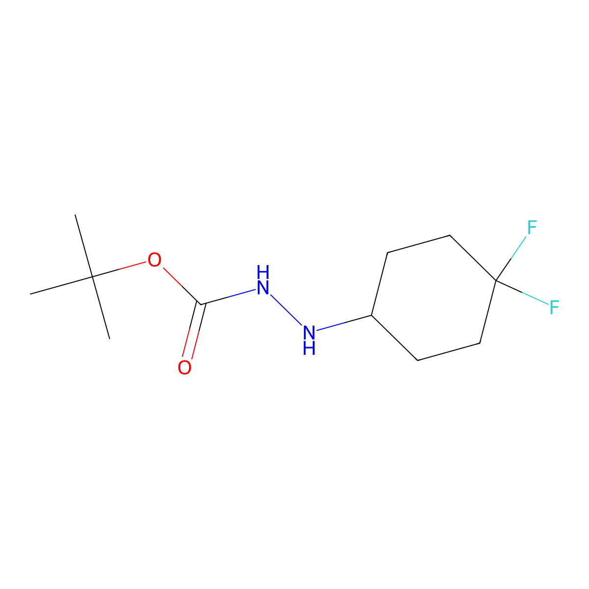 Tert-butyl 2-(4,4-difluorocyclohexyl)hydrazinecarboxylate molecular structure, CAS 1214910-72-1
