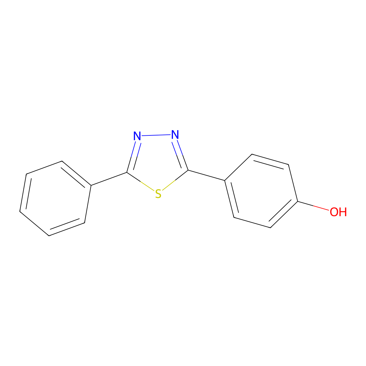 4-(5-Phenyl-1,3,4-thiadiazol-2-yl)phenol molecular structure, CAS 1214913-30-0