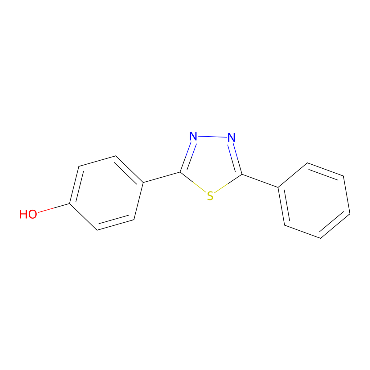 4-(5-Phenyl-1,3,4-thiadiazol-2-yl)phenol molecular structure, CAS 1214913-30-0