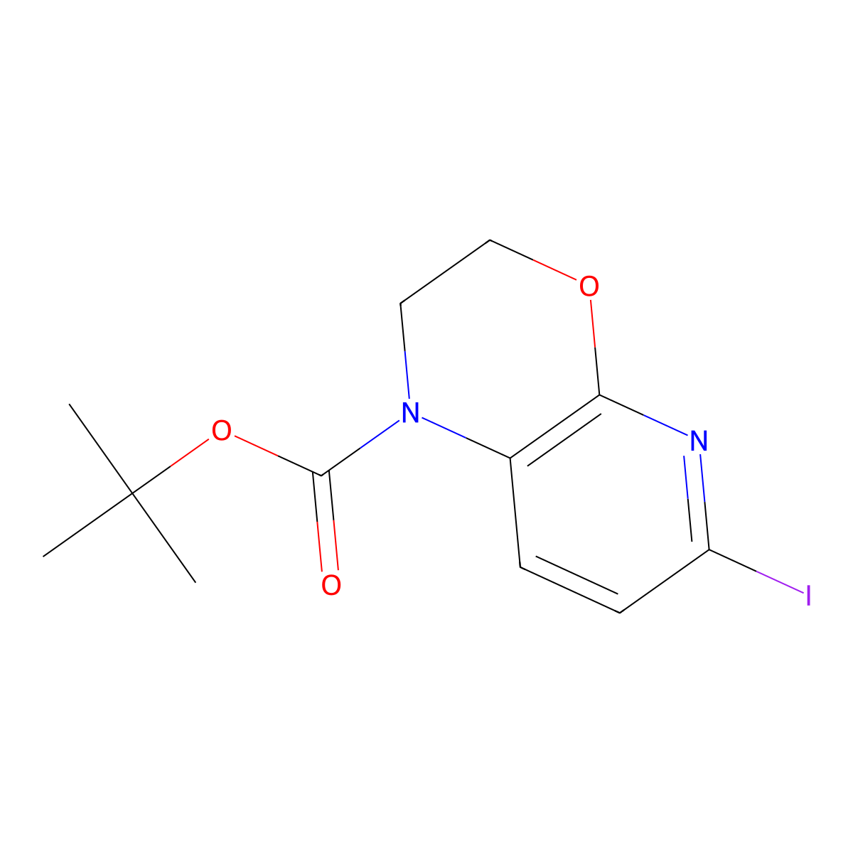 tert-Butyl 6-iodo-2,3-dihydro-1H-pyrido[2,3-b][1,4]oxazine-1-carboxylate molecular structure, CAS 1214932-35-0