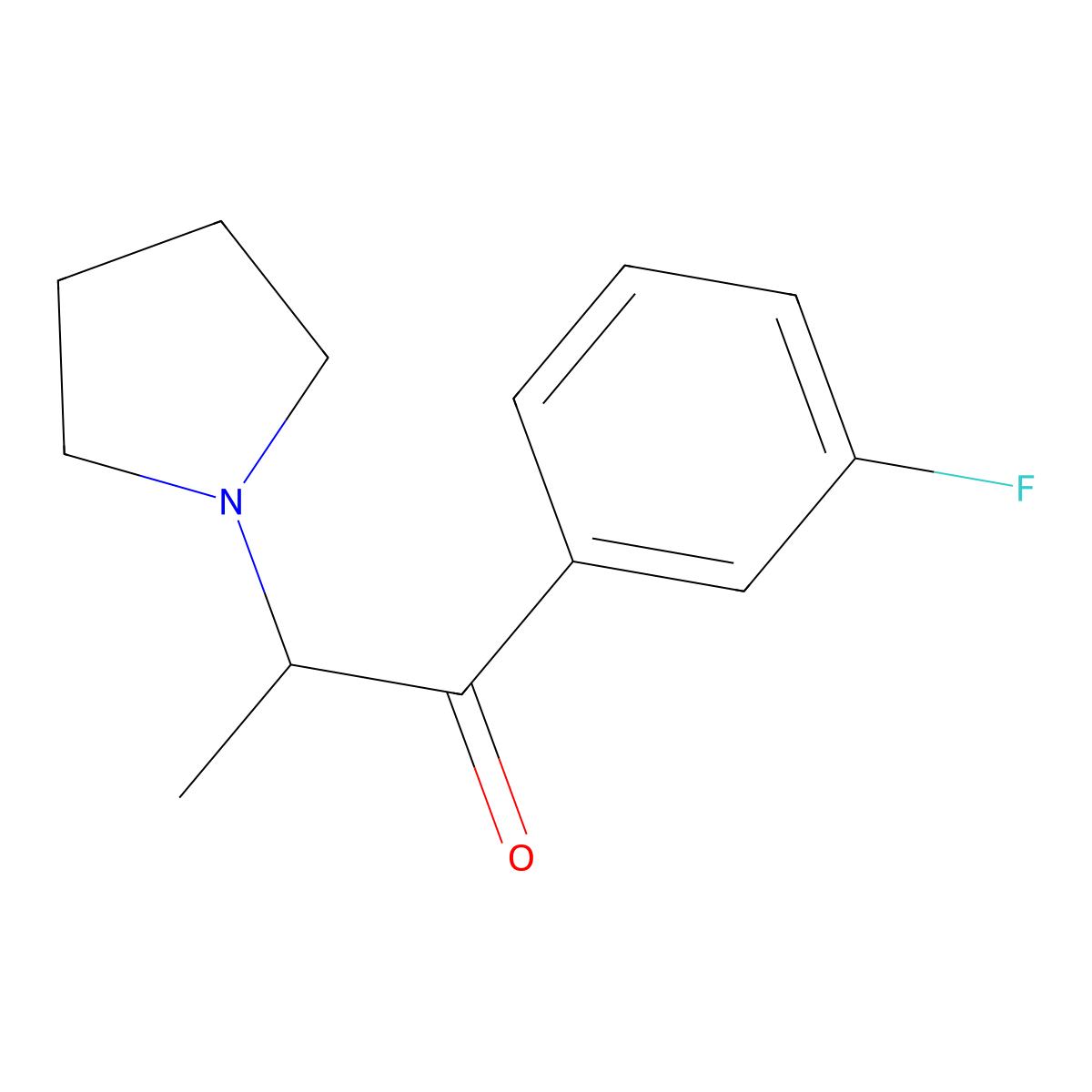 1-(3-Fluorophenyl)-2-(1-pyrrolidinyl)-1-propanone molecular structure, CAS 1214939-99-7