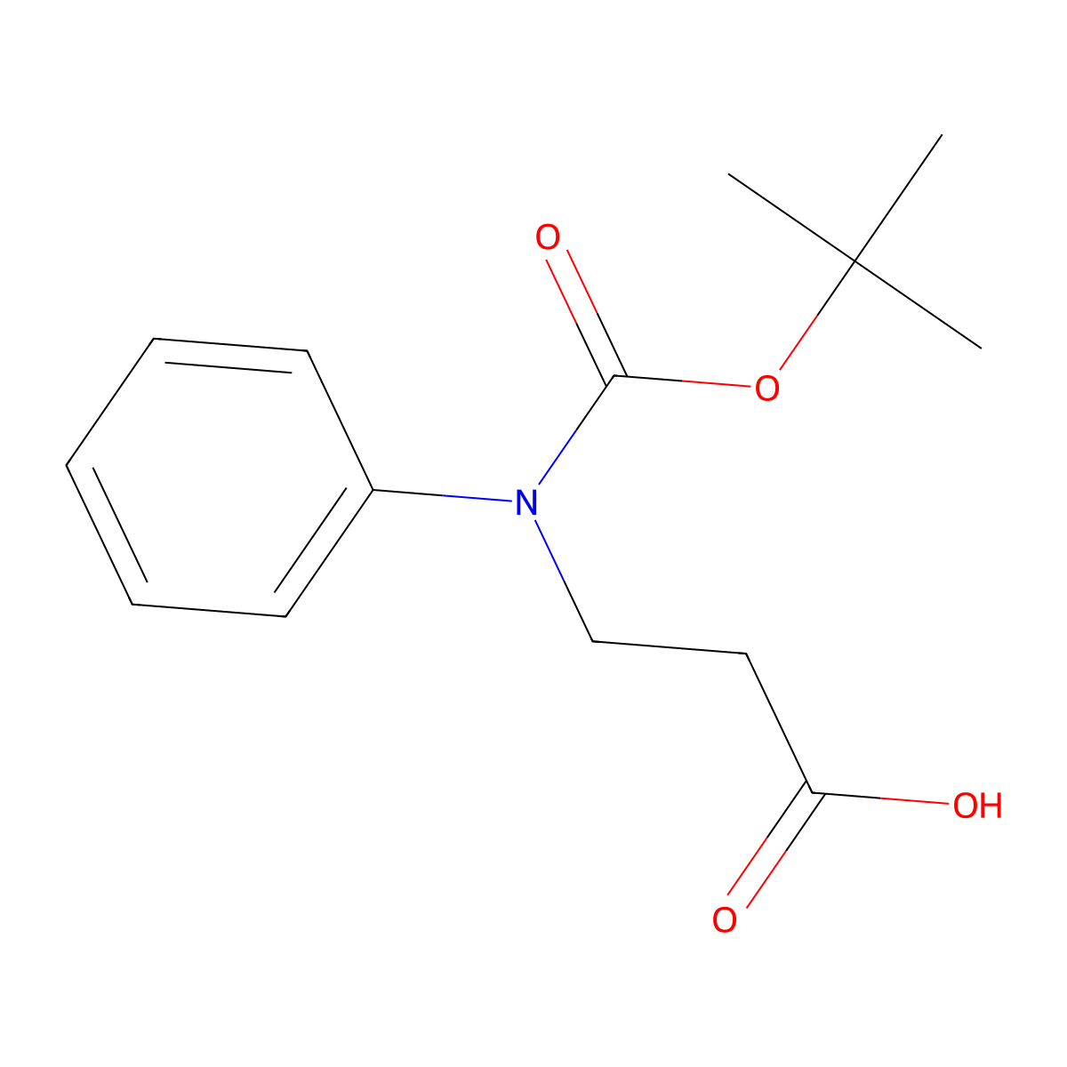 3-((Tert-butoxycarbonyl)(phenyl)amino)propanoic acid molecular structure, CAS 121494-14-2