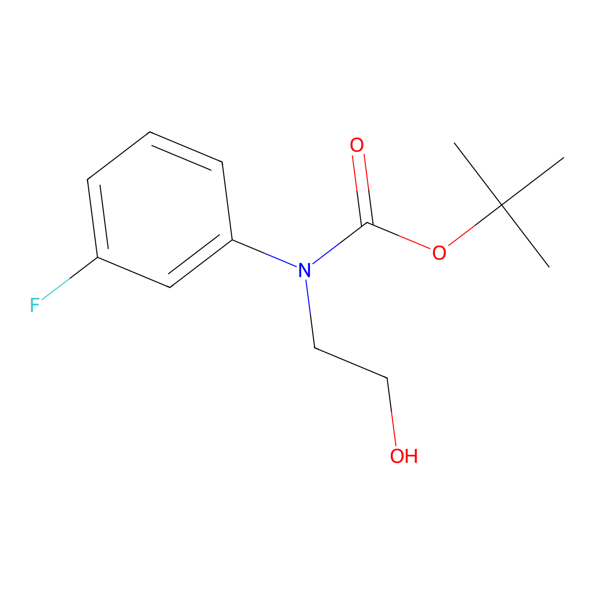 tert-butyl N-(3-fluorophenyl)-N-(2-hydroxyethyl)carbamate molecular structure, CAS 121496-06-8