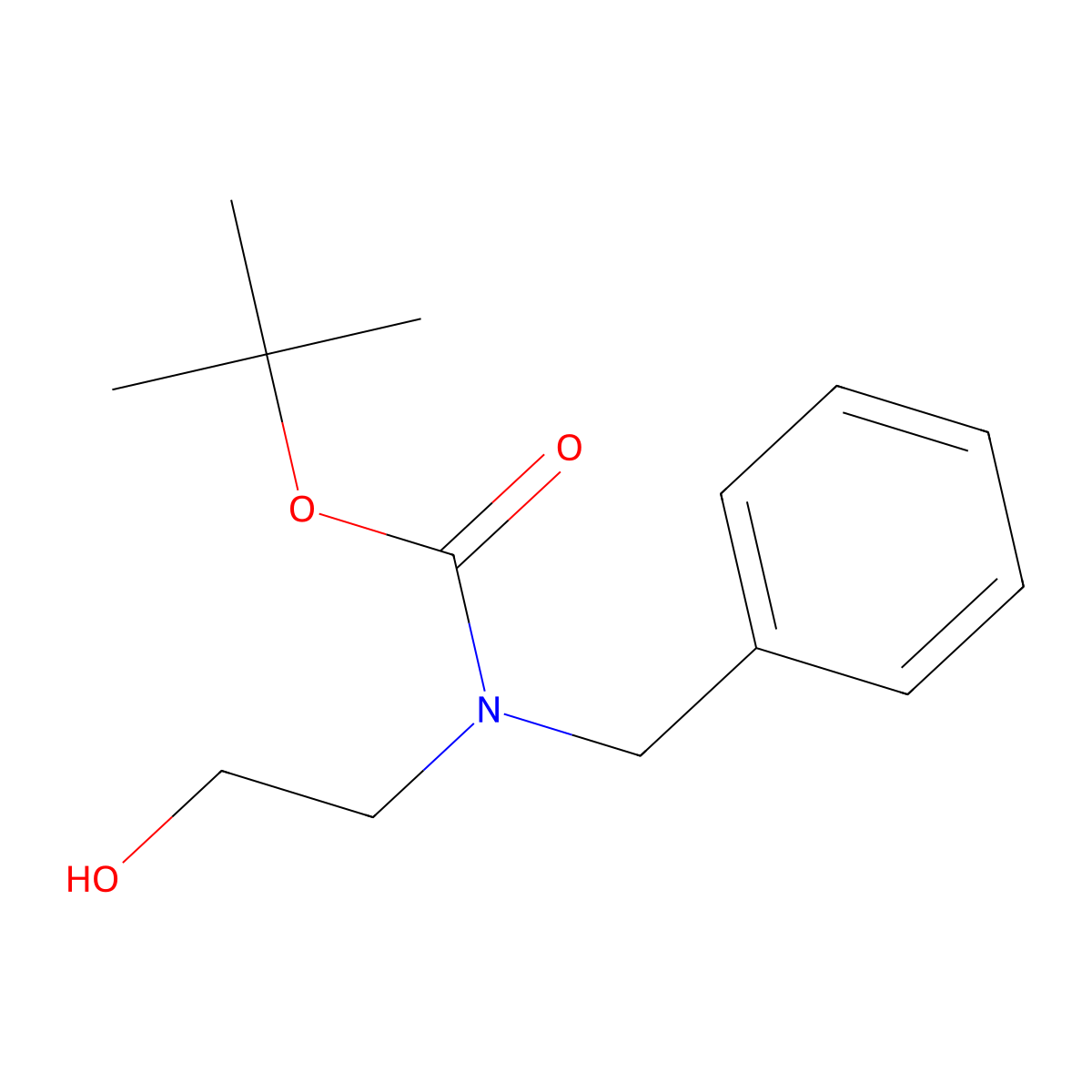 Tert-butyl N-benzyl-N-(2-hydroxyethyl)carbamate molecular structure, CAS 121496-39-7