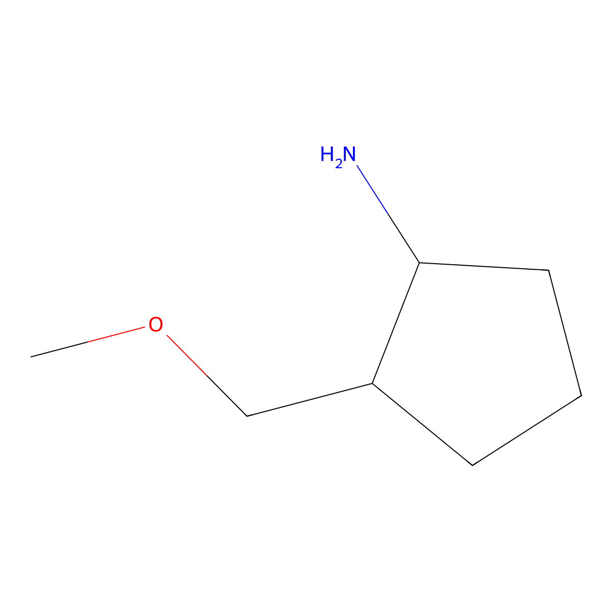 (1S,2R)-2-(methoxymethyl)cyclopentan-1-amine molecular structure, CAS 1214988-92-7