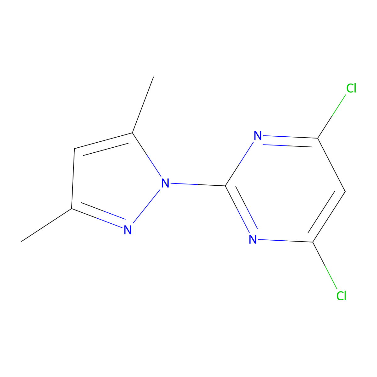 4,6-Dichloro-2-(3,5-dimethyl-pyrazol-1-yl)-pyrimidine molecular structure, CAS 1214993-72-2