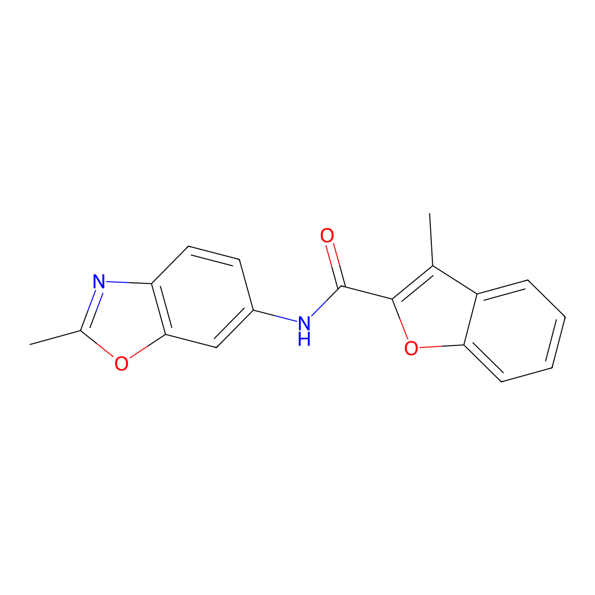 n-(2-Methyl-6-benzoxazolyl)-3-methyl-2-benzofurancarboxamide molecular structure, CAS 1214994-57-6