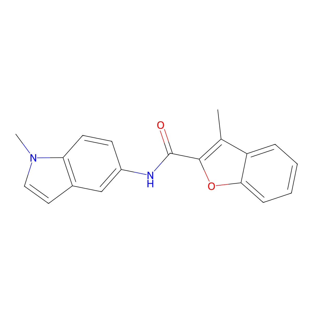 n-(1-Methyl-1h-indol-5-yl)-3-methyl-2-benzofurancarboxamide molecular structure, CAS 1214994-61-2