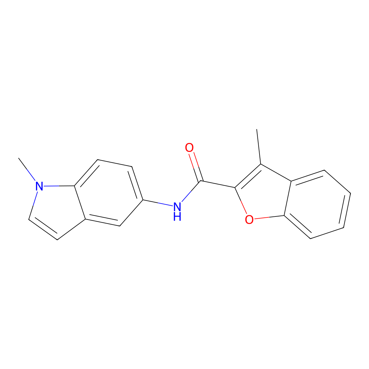 n-(1-Methyl-1h-indol-5-yl)-3-methyl-2-benzofurancarboxamide molecular structure, CAS 1214994-61-2