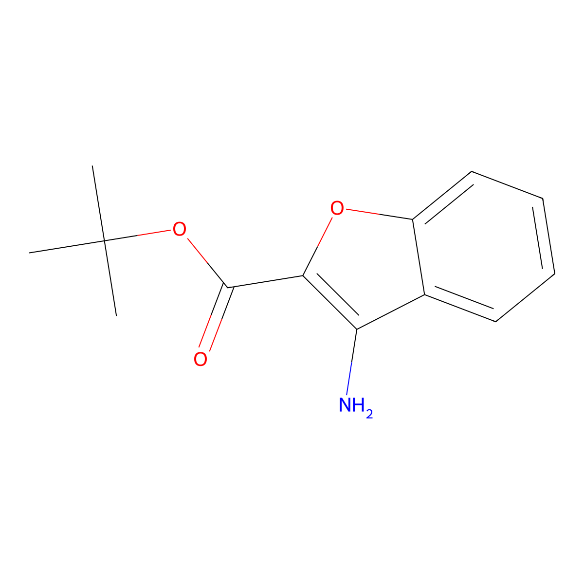 Tert-butyl 3-amino-benzofuran-2-carboxylate molecular structure, CAS 1214994-67-8