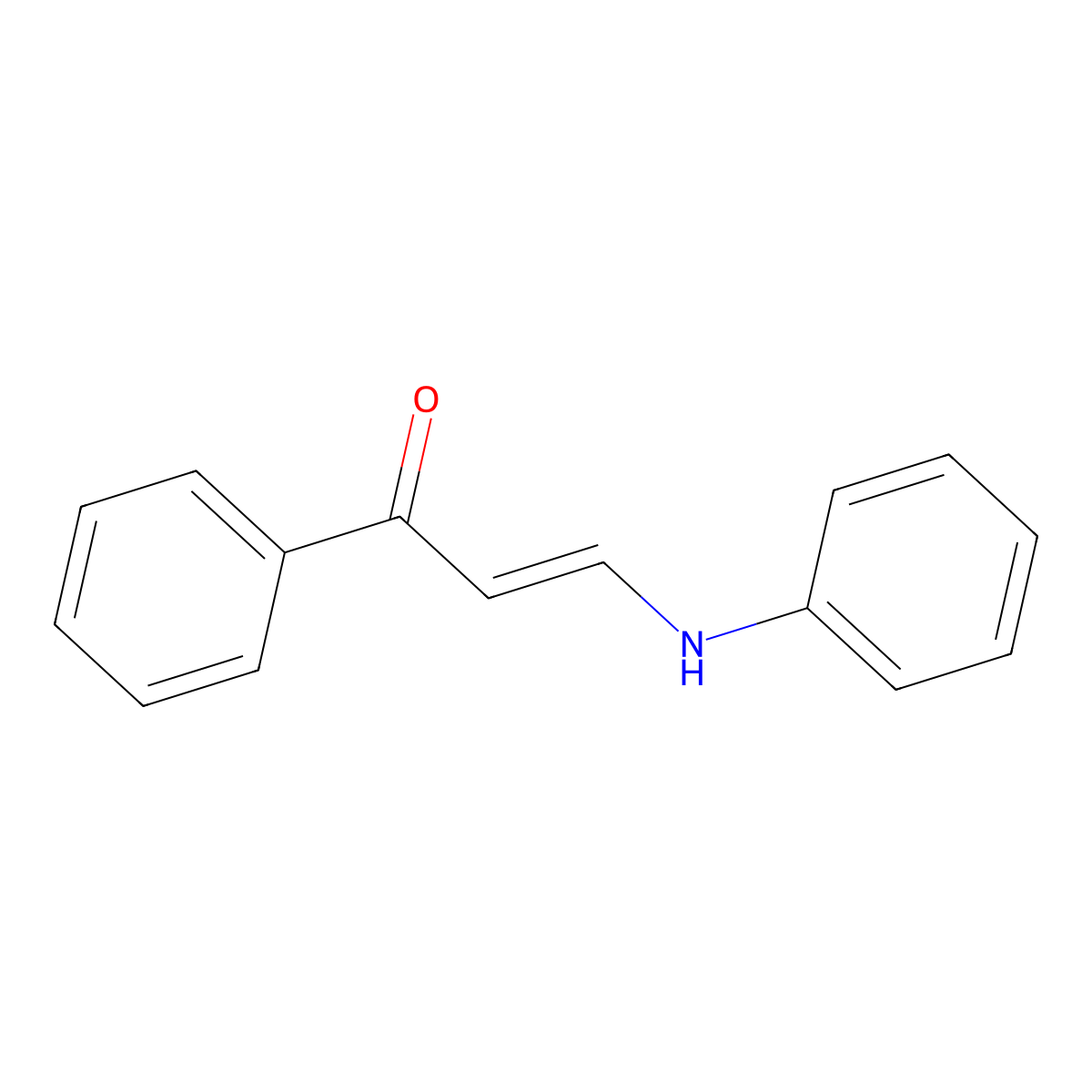 2-Propen-1-one, 1-phenyl-3-(phenylamino)- molecular structure, CAS 1215-50-5
