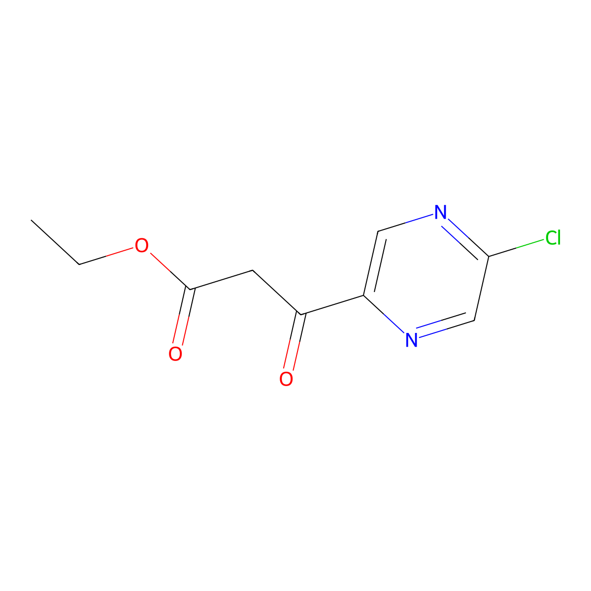 Ethyl 3-(5-chloropyrazin-2-yl)-3-oxopropanoate molecular structure, CAS 1215002-59-7