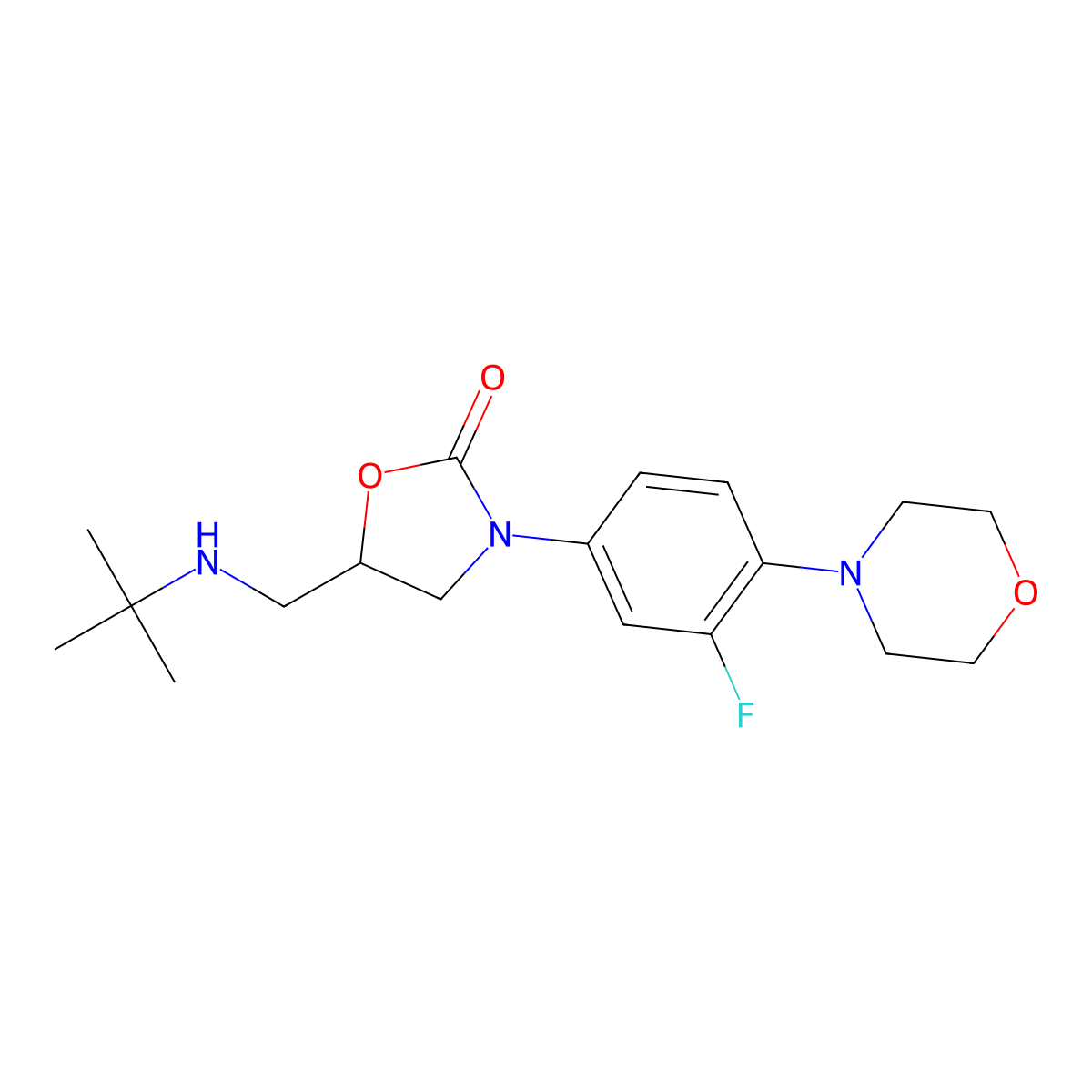 N-t-Butyl N-Deactyl Linezolid molecular structure, CAS 1215006-08-8