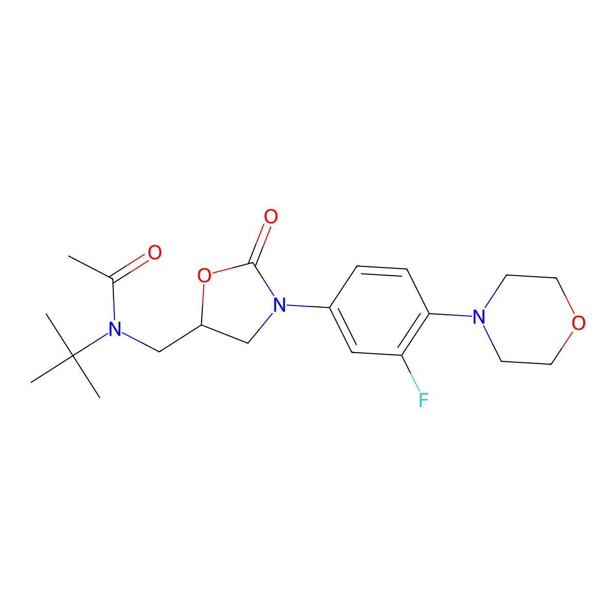 N-t-Butyl Linezolid molecular structure, CAS 1215006-11-3