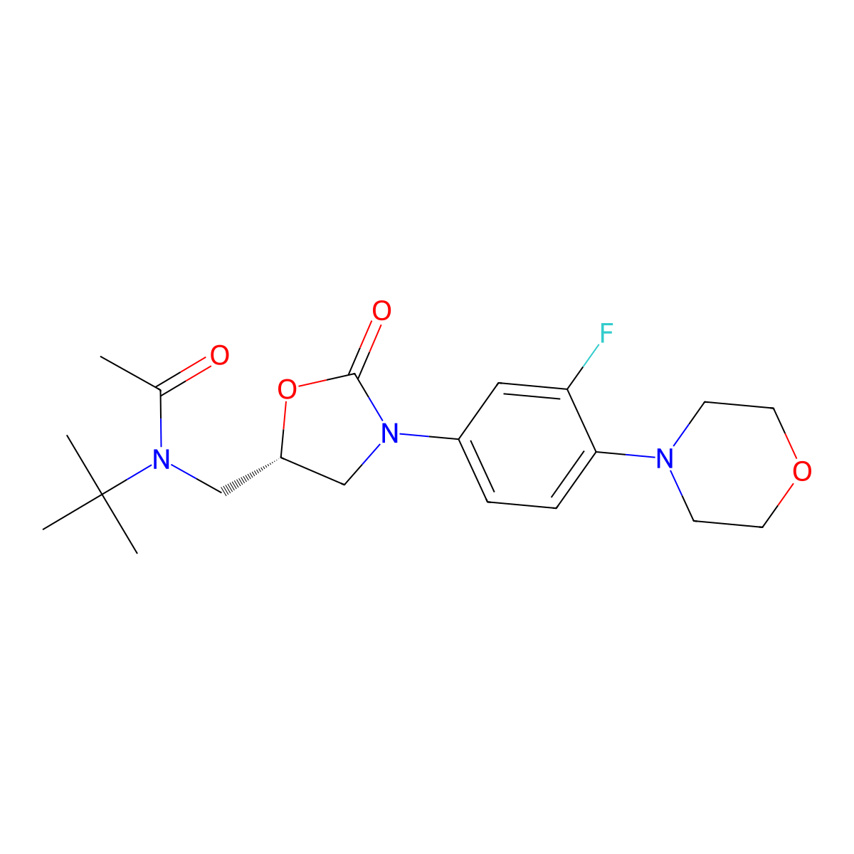 N-t-Butyl Linezolid molecular structure, CAS 1215006-11-3