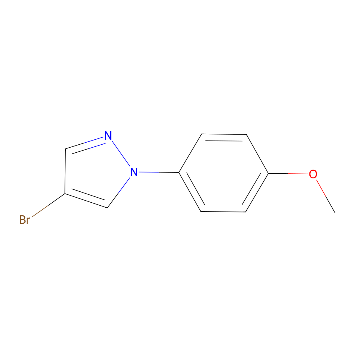 4-bromo-1-(4-methoxyphenyl)-1H-pyrazole molecular structure, CAS 1215007-02-5