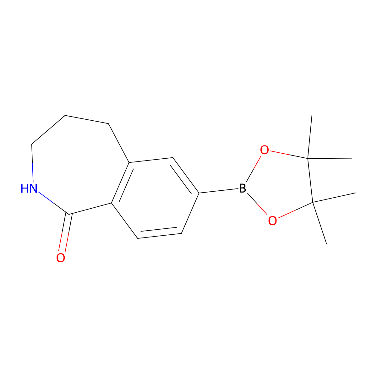 7-(tetramethyl-1,3,2-dioxaborolan-2-yl)-2,3,4,5-tetrahydro-1H-2-benzazepin-1-one molecular structure, CAS 1215007-07-0
