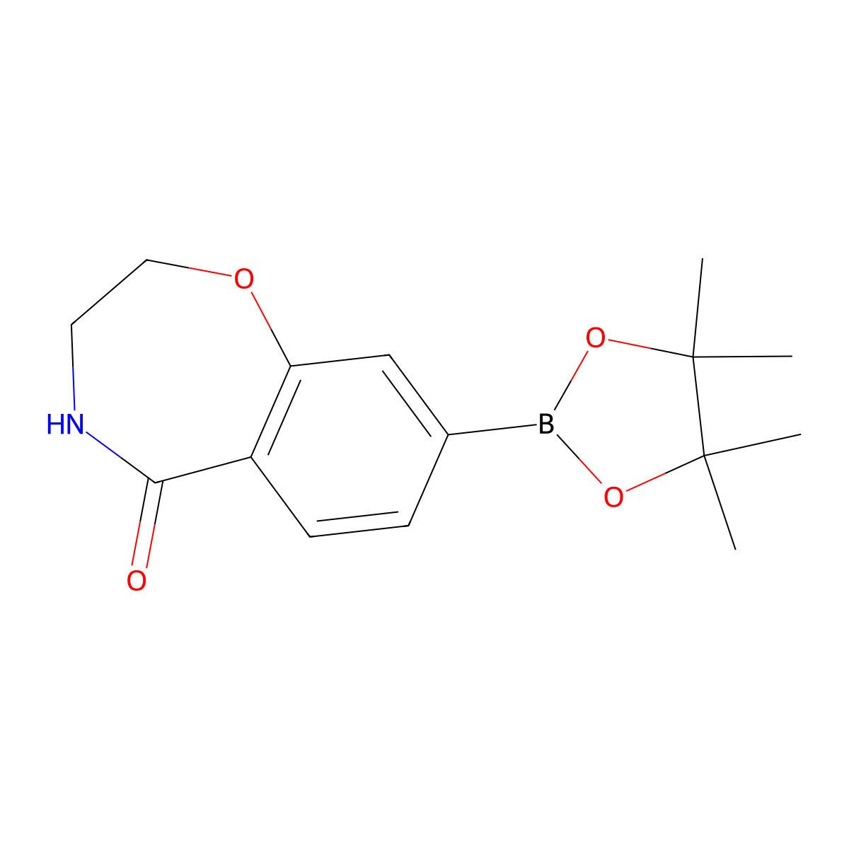 8-(4,4,5,5-Tetramethyl-1,3,2-dioxaborolan-2-yl)-3,4-dihydrobenzo[f][1,4]oxazepin-5(2H)-one molecular structure, CAS 1215007-08-1