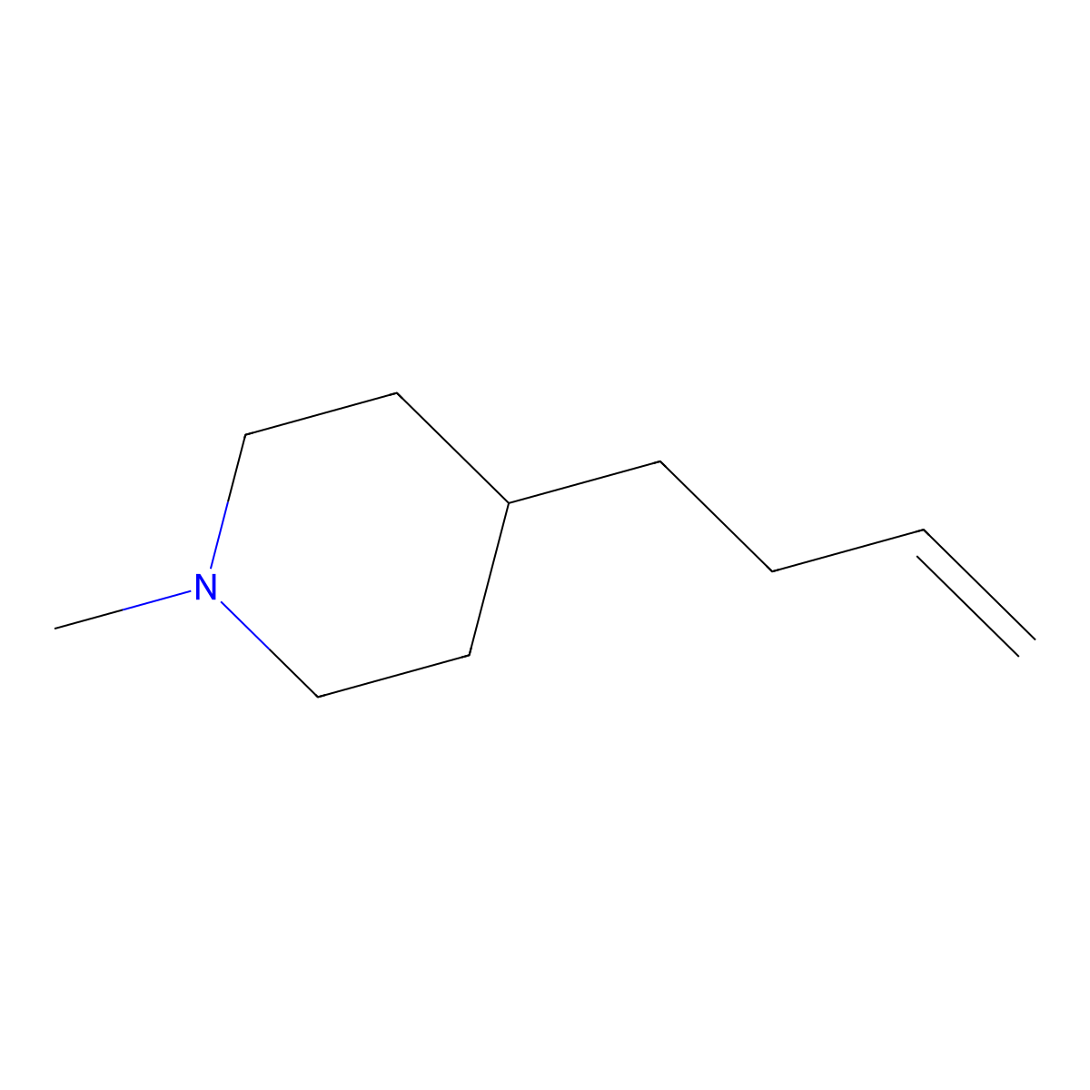 4-(But-3-en-1-yl)-1-methylpiperidine molecular structure, CAS 1215013-91-4