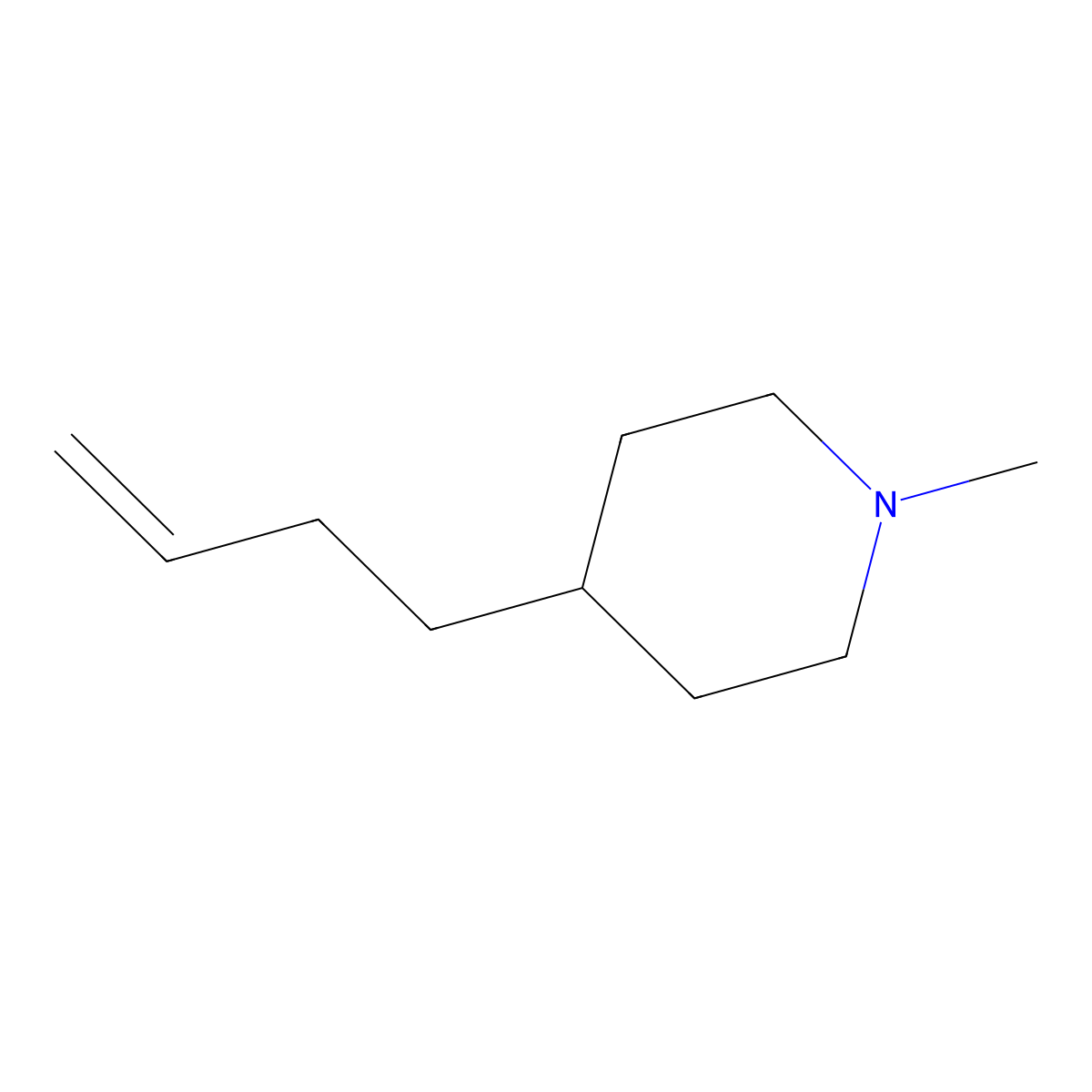 4-(But-3-en-1-yl)-1-methylpiperidine molecular structure, CAS 1215013-91-4