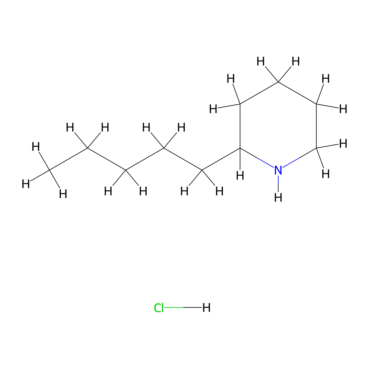 2-Pentylpiperidine hydrochloride molecular structure, CAS 1215020-96-4