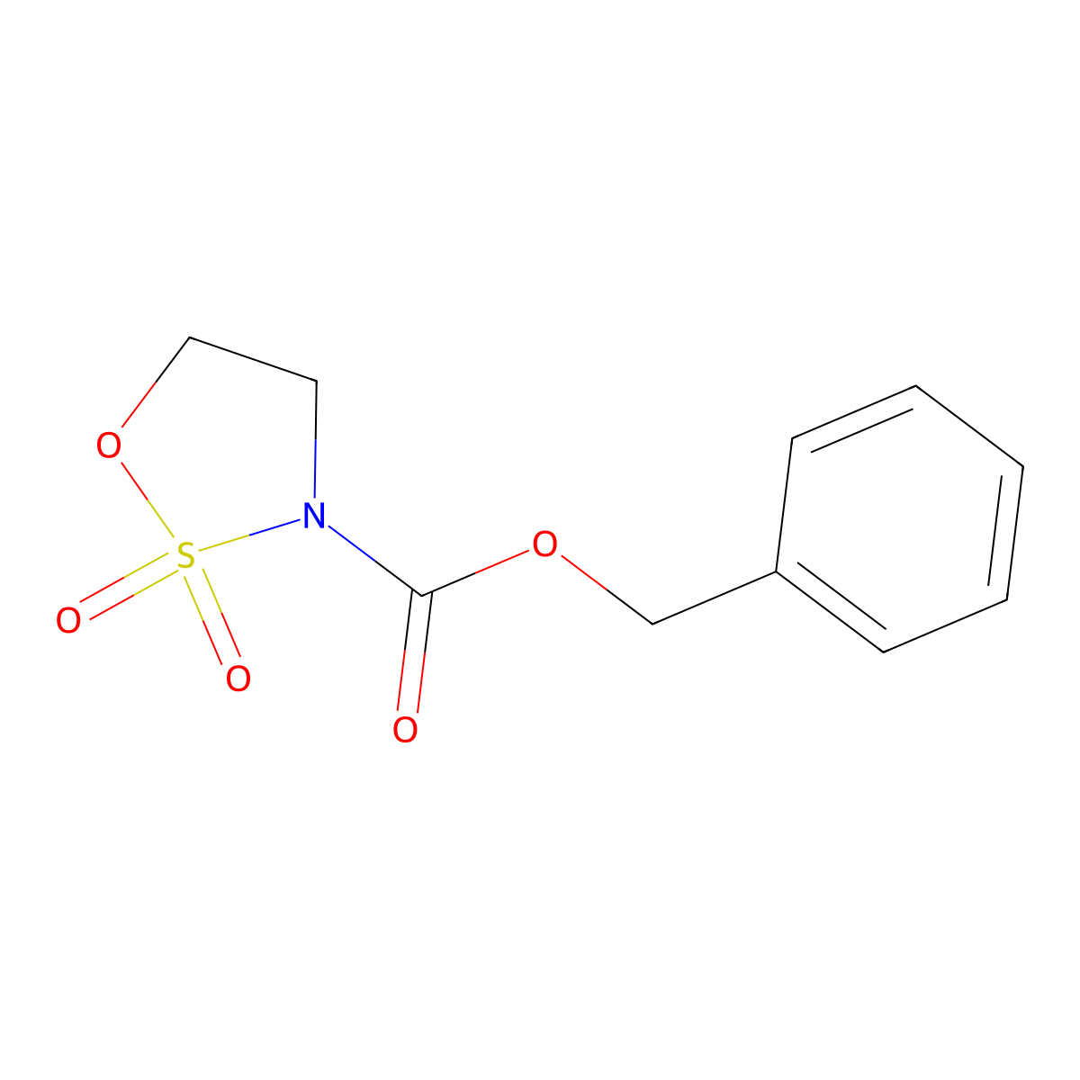 Benzyl 1,2,3-oxathiazolidine-3-carboxylate 2,2-dioxide molecular structure, CAS 1215021-54-7