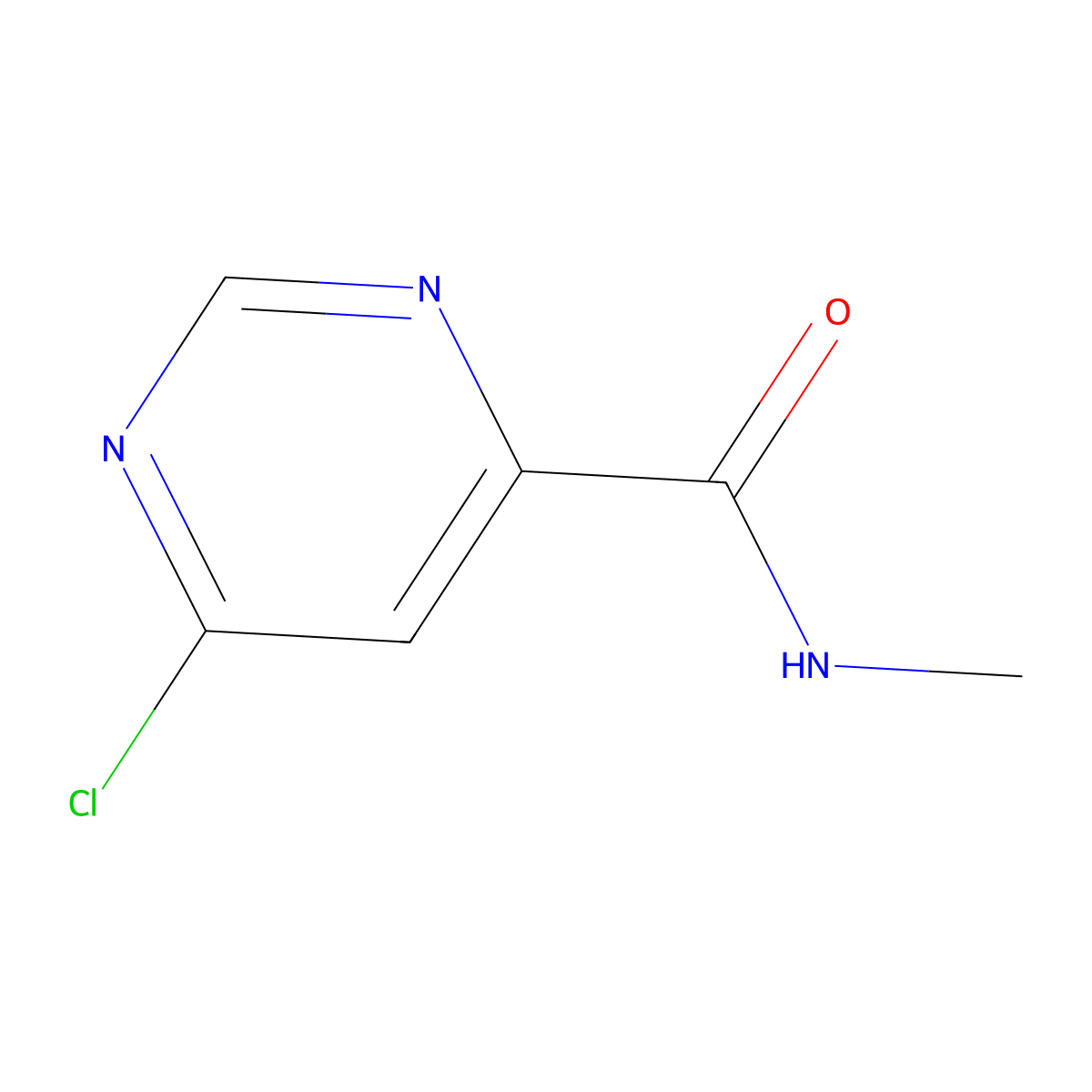 6-chloro-N-methyl-pyrimidine-4-carboxamide molecular structure, CAS 1215030-78-6