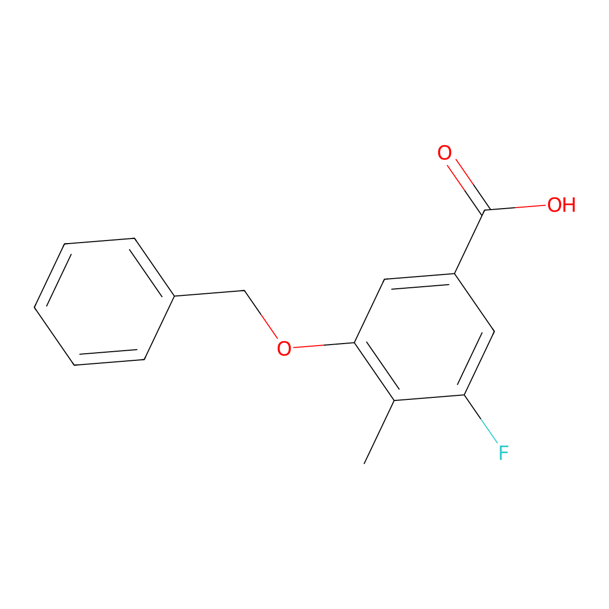 3-(Benzyloxy)-5-fluoro-4-methylbenzoic acid molecular structure, CAS 1215030-99-1