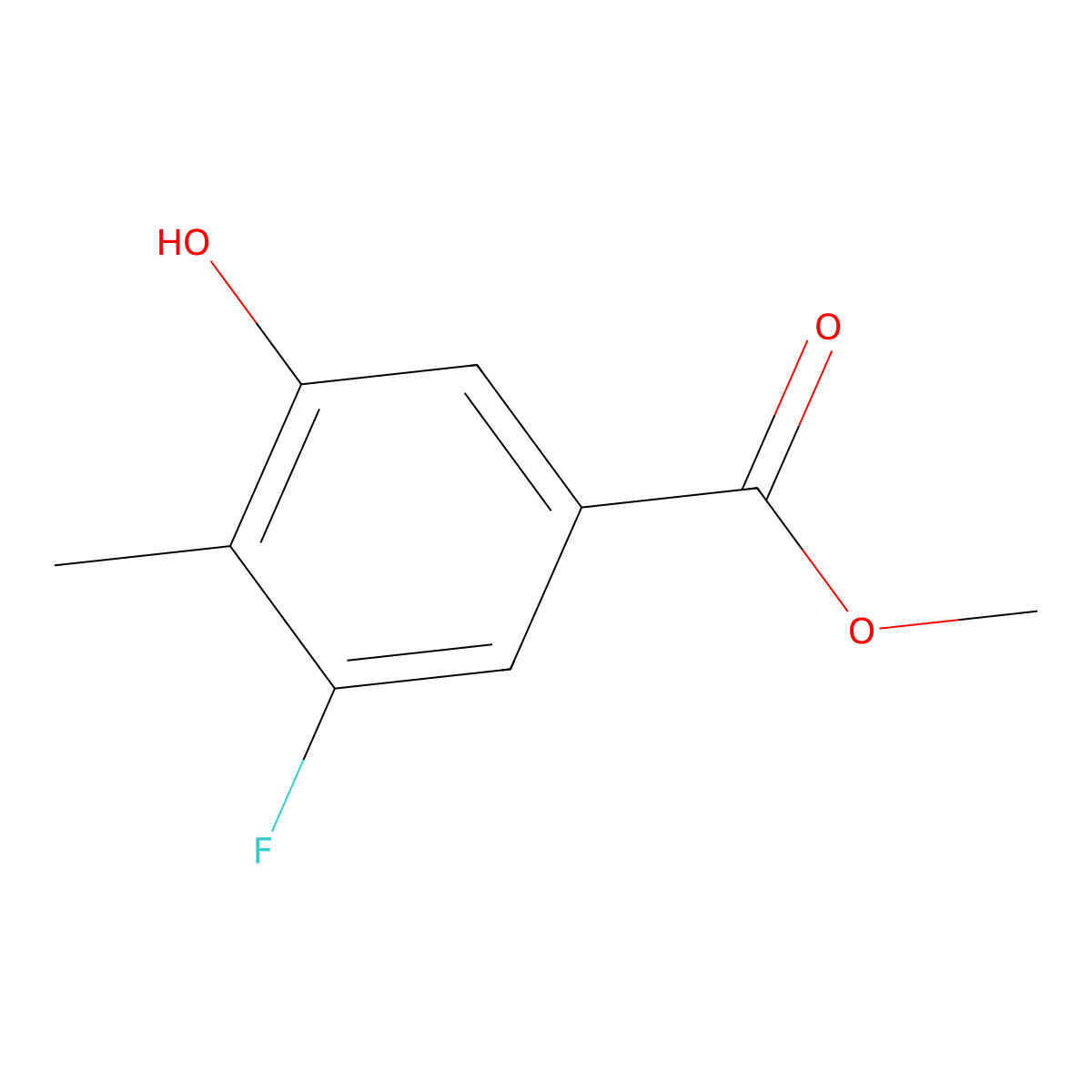 Methyl 3-fluoro-5-hydroxy-4-methylbenzoate molecular structure, CAS 1215031-99-4