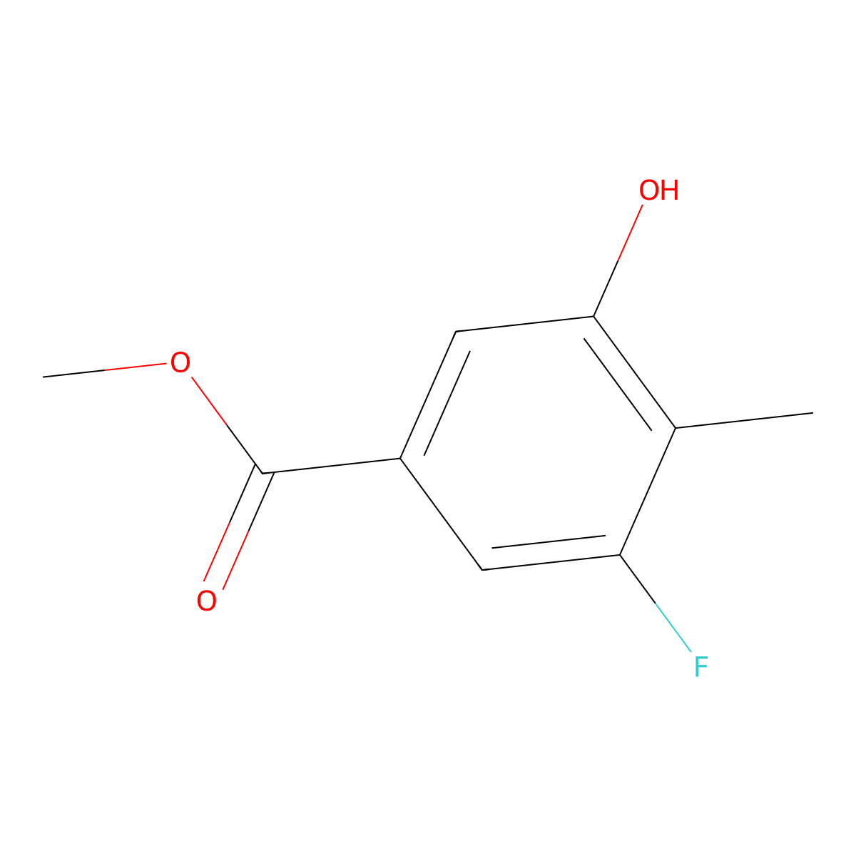 Methyl 3-fluoro-5-hydroxy-4-methylbenzoate molecular structure, CAS 1215031-99-4