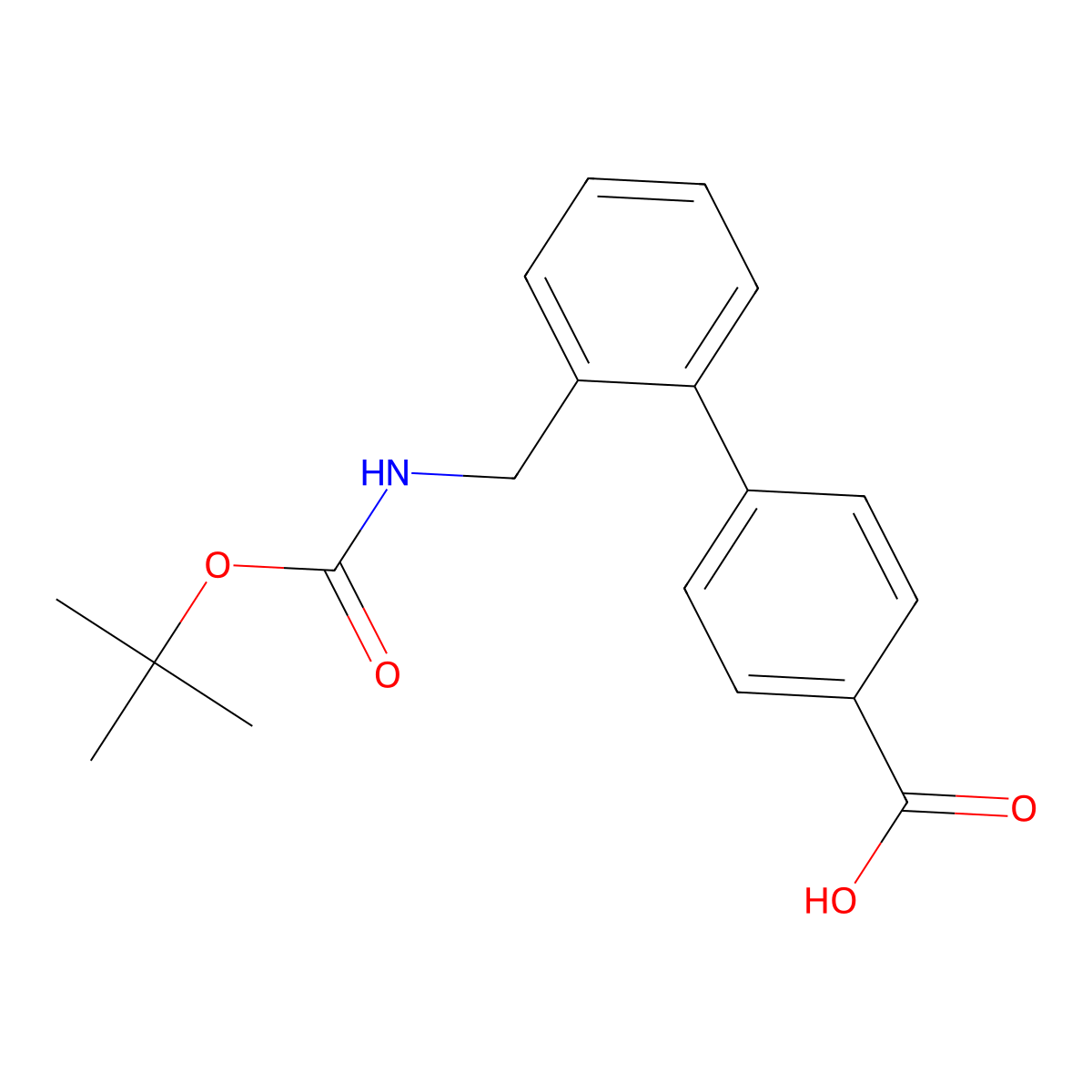 4-[2-({[(Tert-butoxy)carbonyl]amino}methyl)phenyl]benzoic acid molecular structure, CAS 1215034-62-0