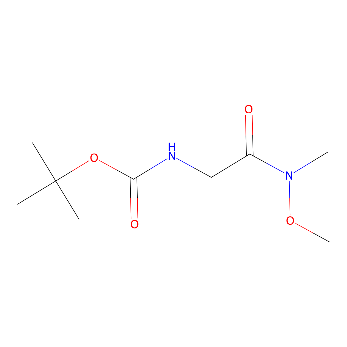 tert-Butyl (2-(methoxy(methyl)amino)-2-oxoethyl)carbamate molecular structure, CAS 121505-93-9