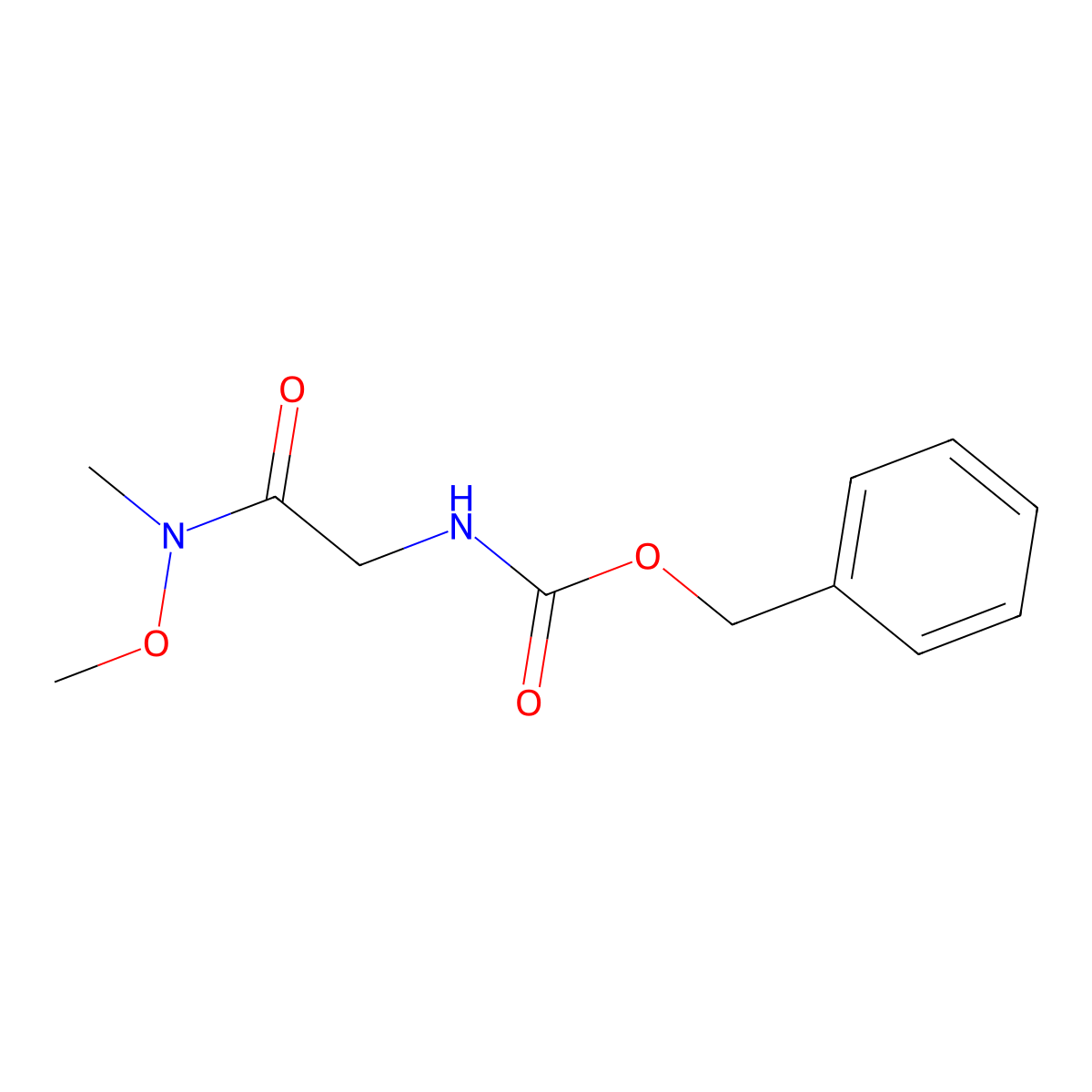 N-(Benzyloxycarbonyl)glycine N'-methoxy-N'-methylamide molecular structure, CAS 121505-94-0