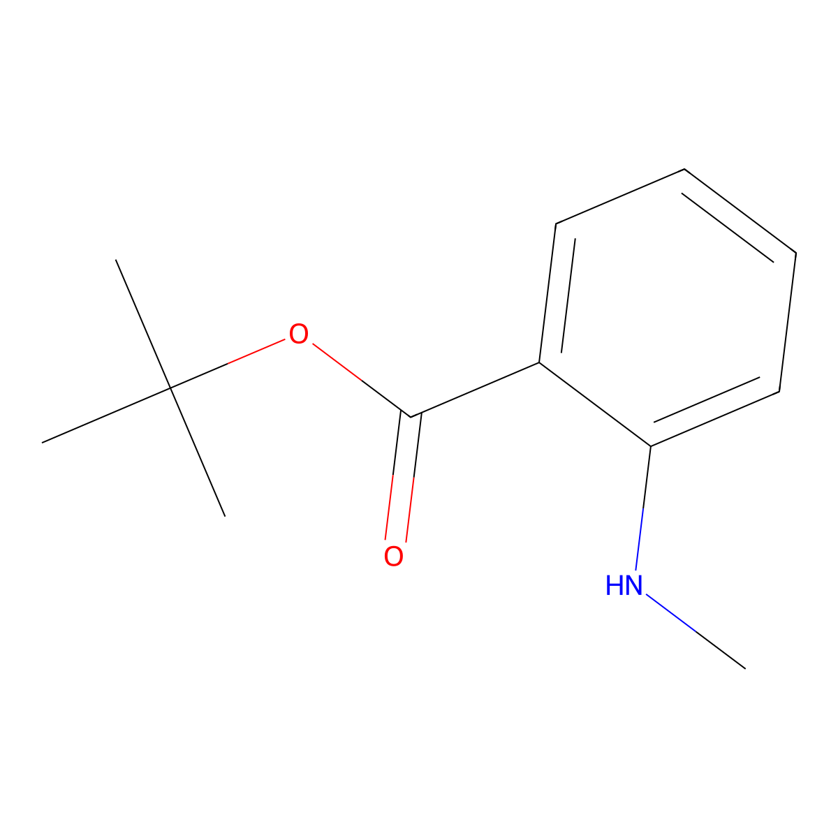 Tert-butyl 2-(methylamino)benzoate molecular structure, CAS 121506-08-9