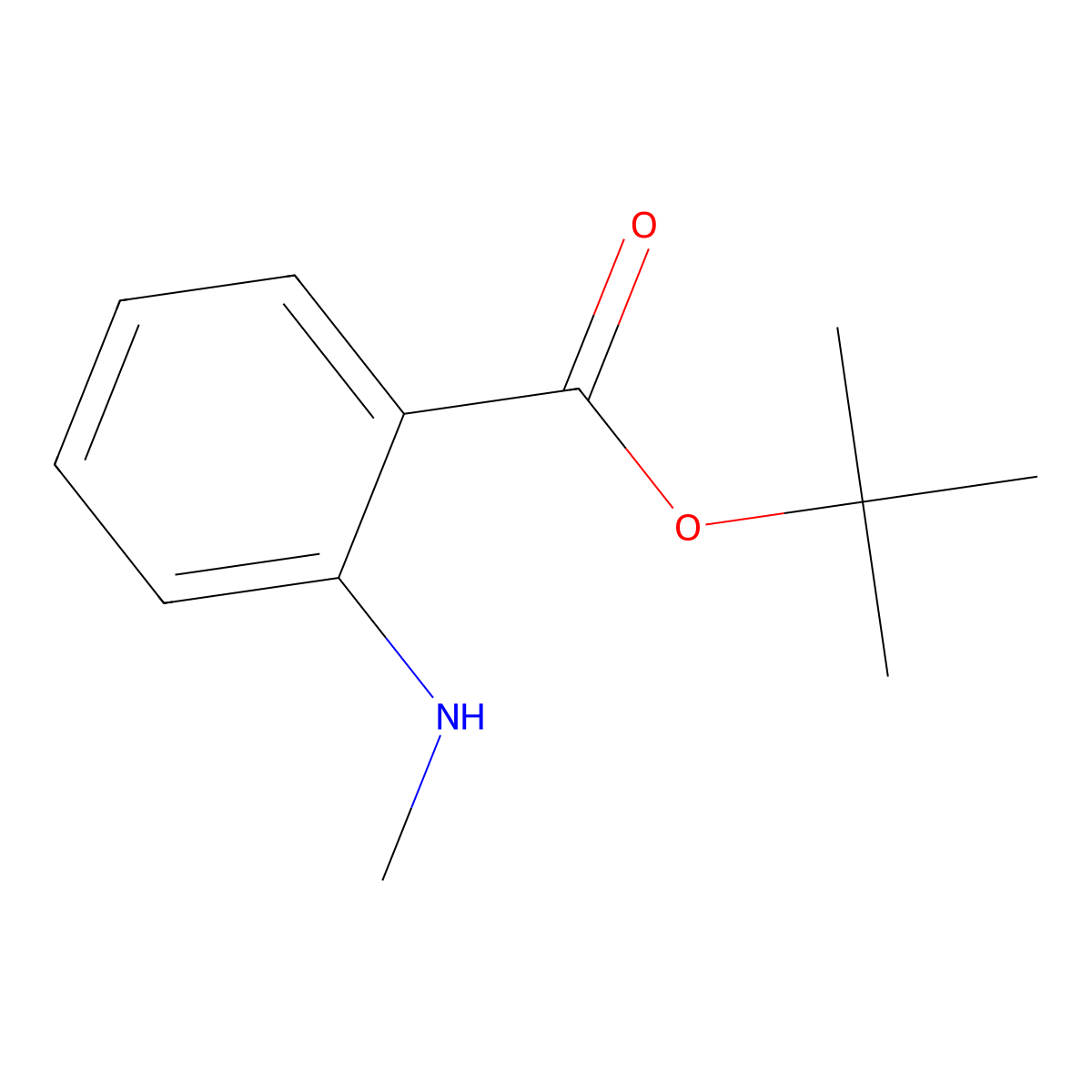 Tert-butyl 2-(methylamino)benzoate molecular structure, CAS 121506-08-9