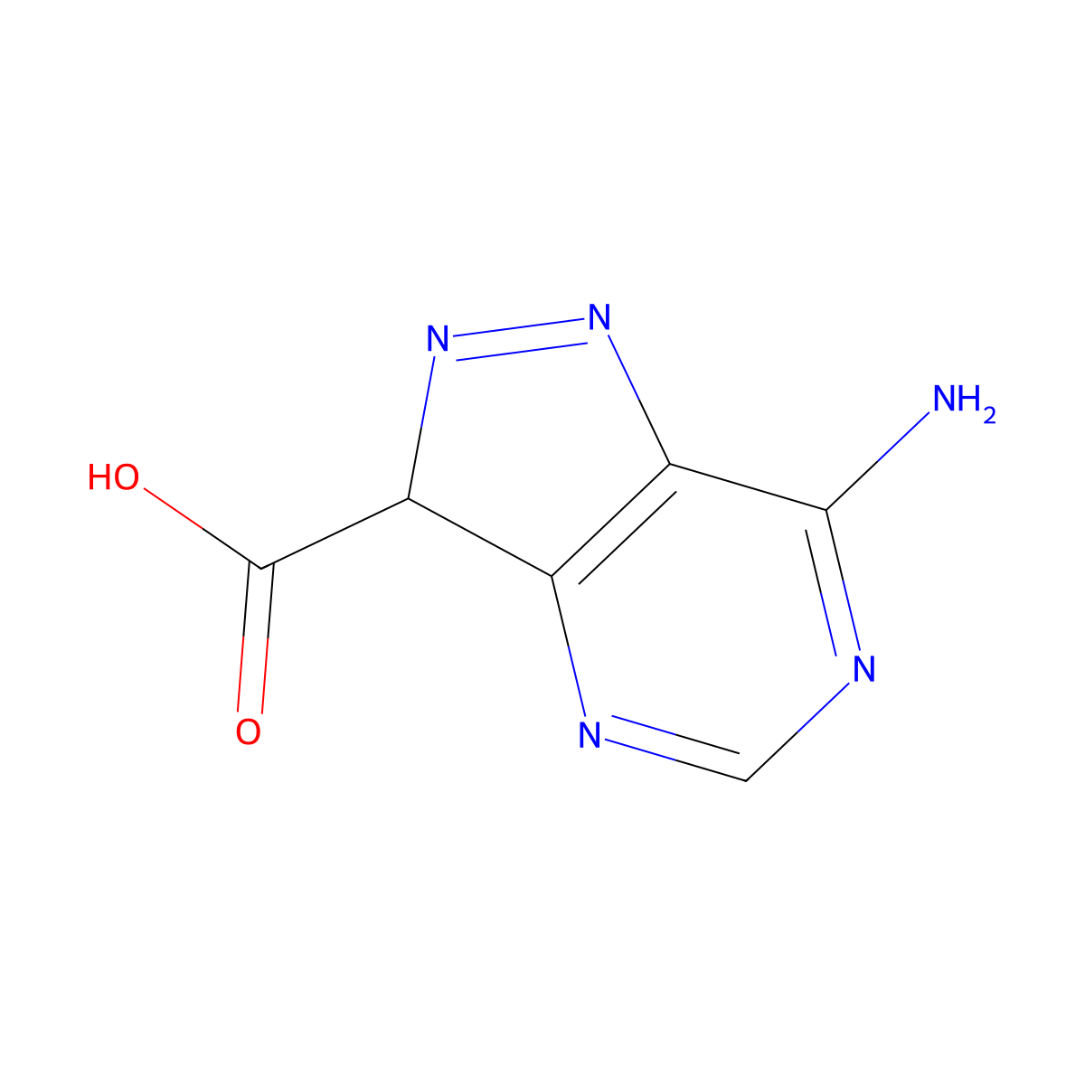 7-Amino-3H-pyrazolo[4,3-D]pyrimidine-3-carboxylic acid molecular structure, CAS 1215067-79-0
