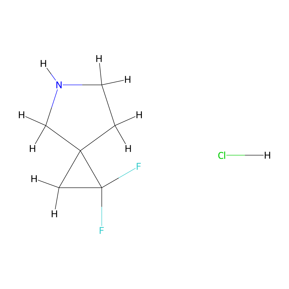 1,1-Difluoro-5-azaspiro(2.4)heptane hydrochloride molecular structure, CAS 1215071-12-7