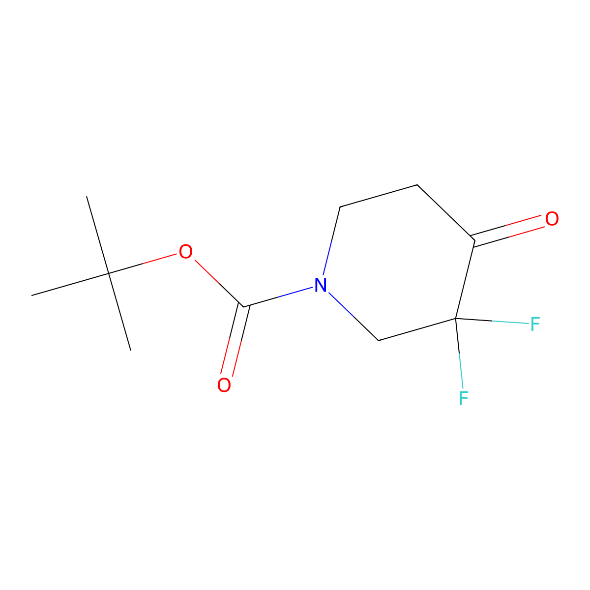 tert-Butyl 3,3-difluoro-4-oxopiperidine-1-carboxylate molecular structure, CAS 1215071-17-2