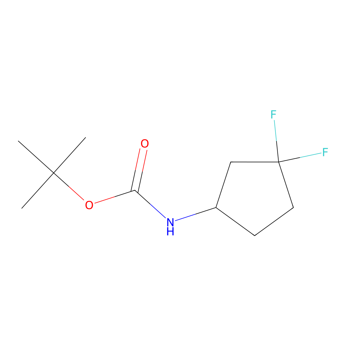 Tert-butyl 3,3-difluorocyclopentylcarbamate molecular structure, CAS 1215071-23-0